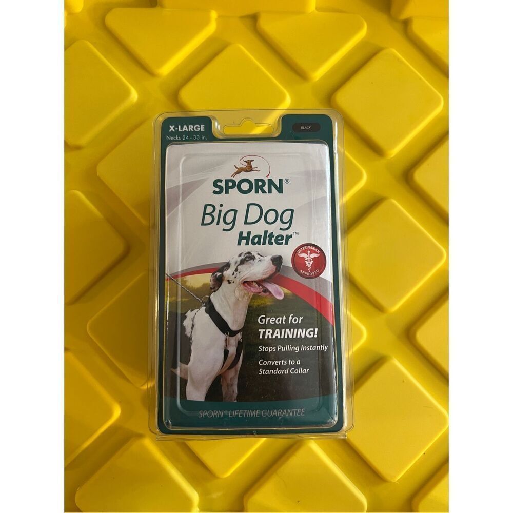 Sporn Big Dog Halter Black Size X-Large Neck 24-33 in. NEW Opened Package
